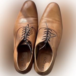 Men’s Size 13! Aldo Knaggs Cap Toe Leather Derby Shoe (Camel)